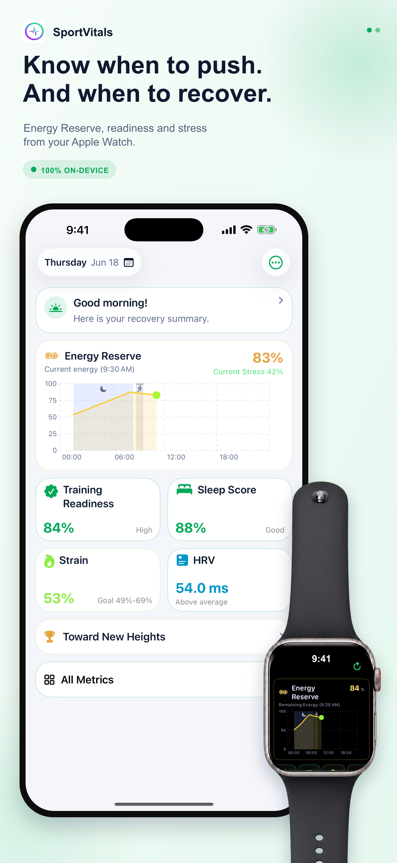 SportVitals Dashboard Showcase