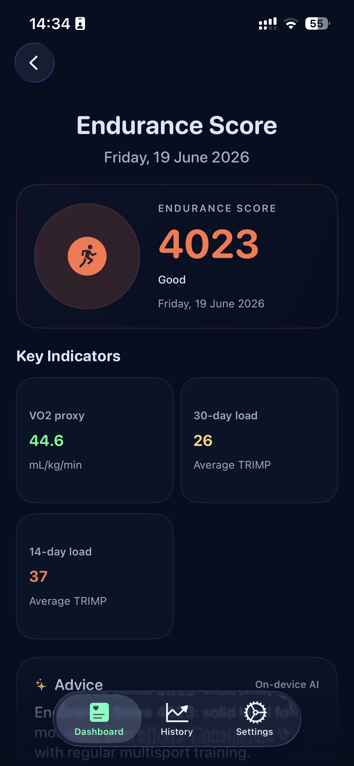 Endurance Score screenshot