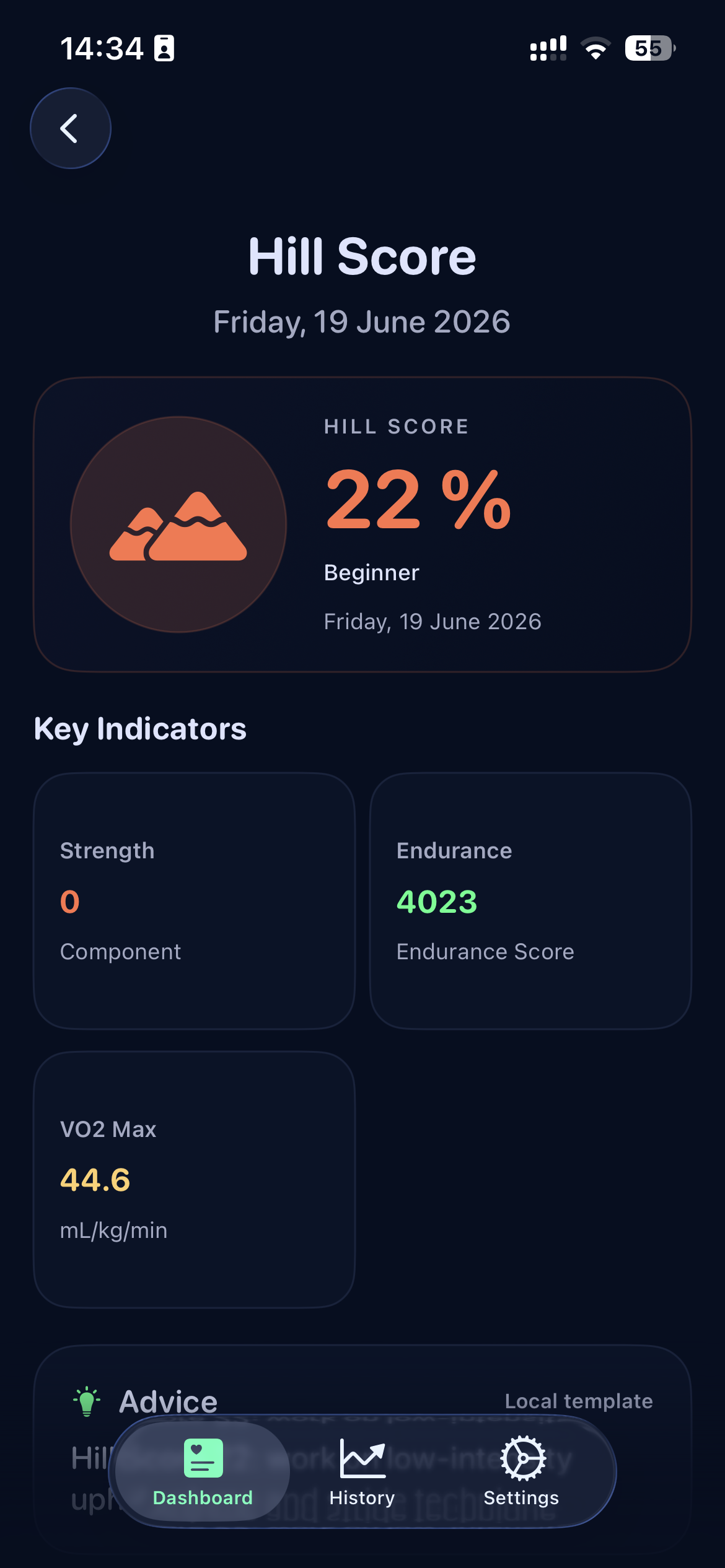 Hill Score screenshot