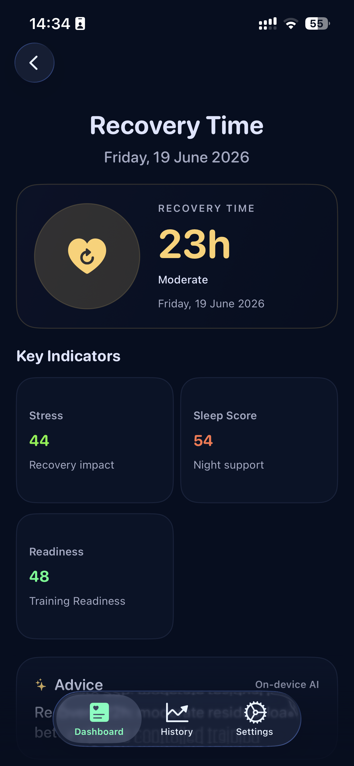 Recovery Time screenshot
