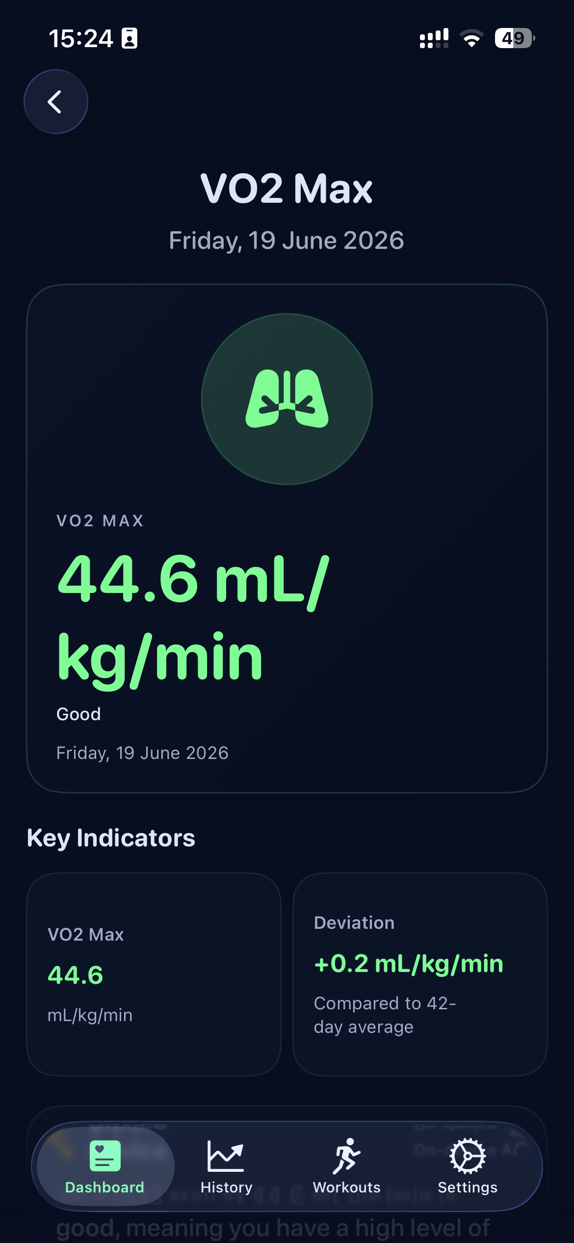 VO2 Max screenshot